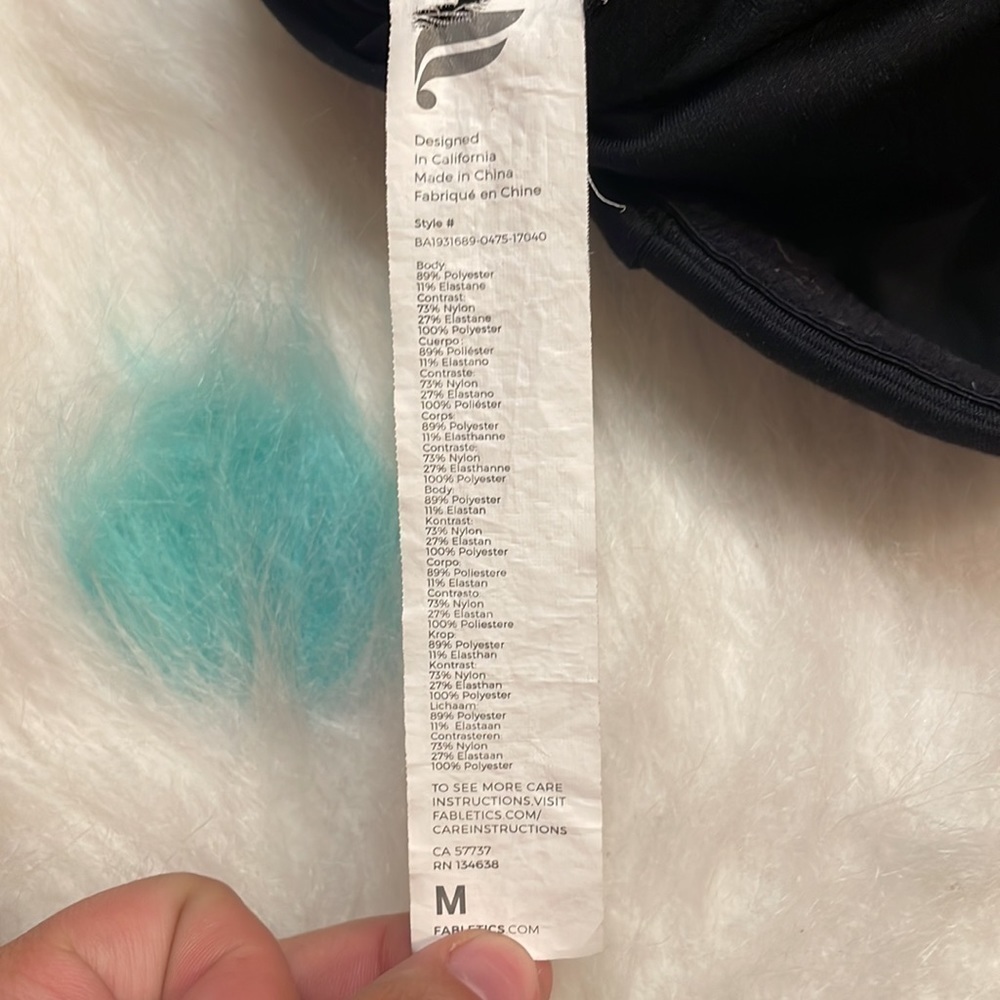Fabletics Black and Blue Sports Bra Size Medium - Picture 3 of 4